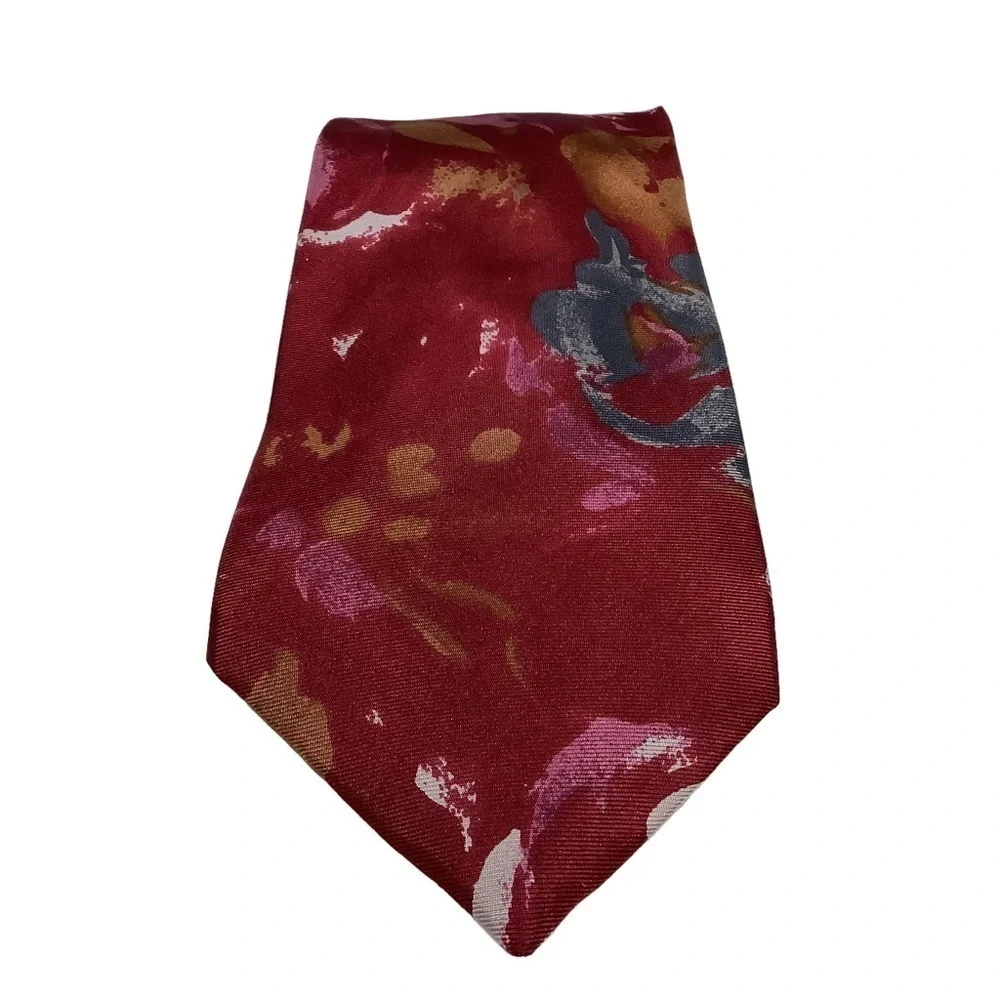 BOSTON TRADERS Abstract Floral Silk‎ Blend Neck Tie Lot OS